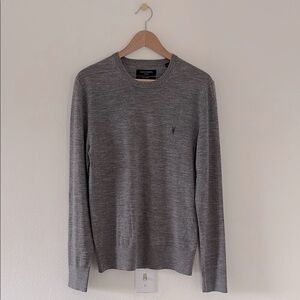 All Saints Merino Wool Gray Crewneck Sweater